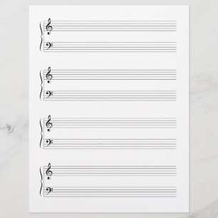 Zweiseitige Musikhandschrift für Großgestelle Briefbogen
