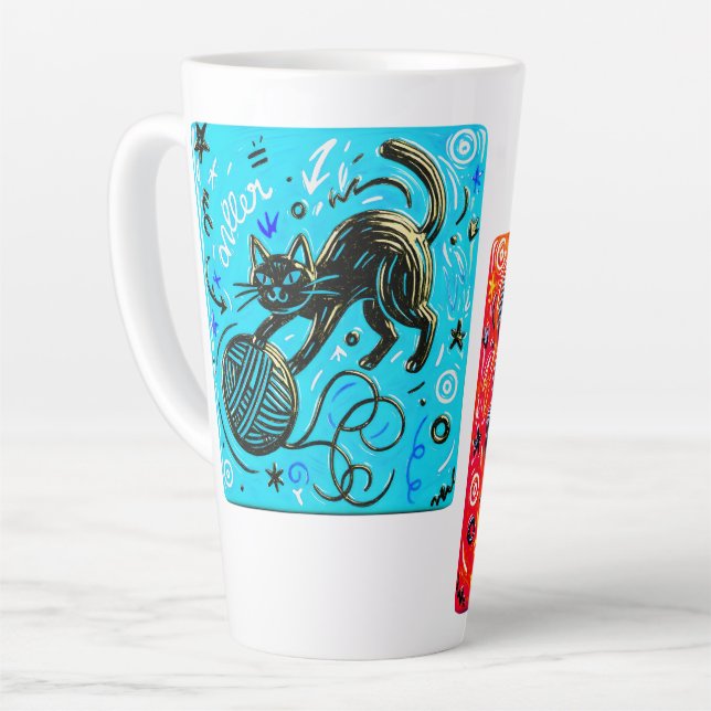Zweiseitige Neonkatze Milchtasse (Linke Ecke)
