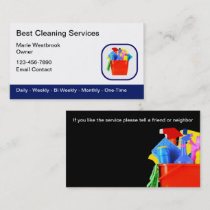 Zweiseitige Reinigungsservice Business Cards Visitenkarte