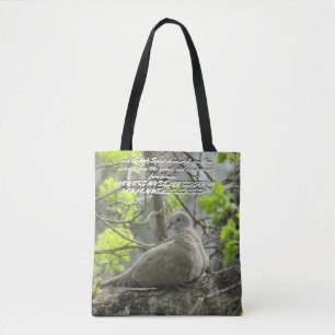 Zweiseitige Taube und Bibelvers-Tasche