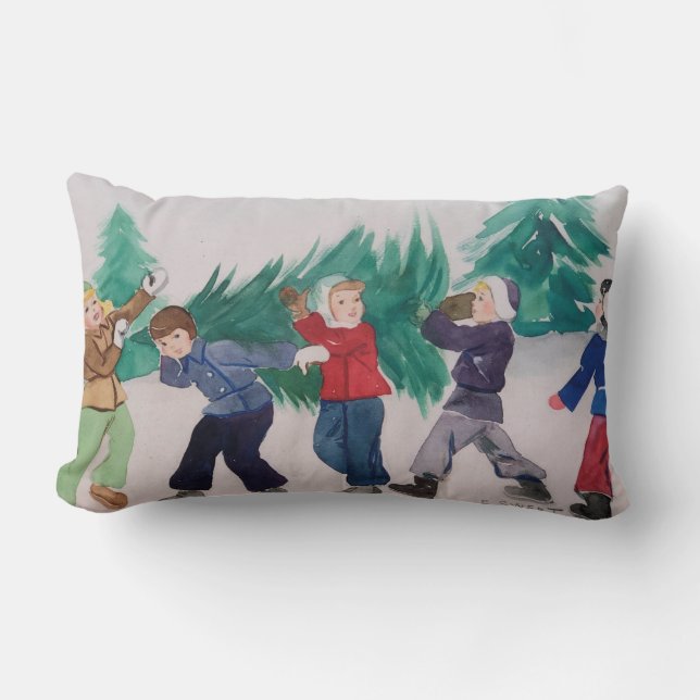 Zweiseitige Weihnachtsfeiertage Kunsthistorisches  Lendenkissen (Vorderseite)