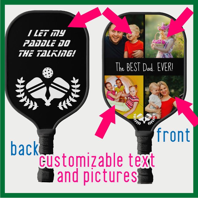 😁 😍 zweiseitigen benutzerdefinierten Text und Fo Pickleball Schläger (2-sided Custom text and photo Pickleball Paddle)