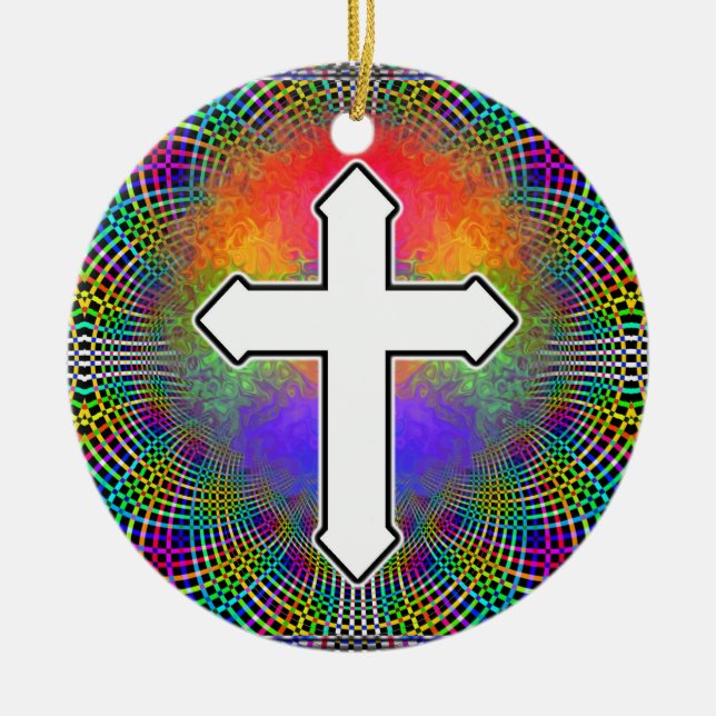 Zweiseitiger CROSS Keramik Ornament (Vorne)