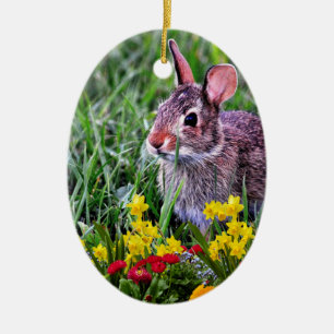 Zweiseitiger personalisierter Frohe Ostern Keramik Ornament