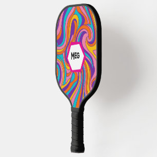Zweiseitiger Retro-Drall individualisierter Name Pickleball Schläger