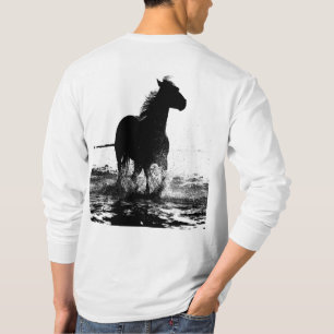 Zweiseitiger Running Horse Mens Long Sleeve T-Shirt