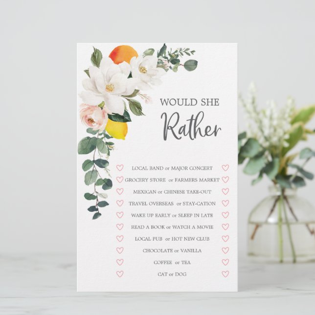 Zweiseitiges Brautparty Magnolia Cirtrus (Stehend Vorderseite)