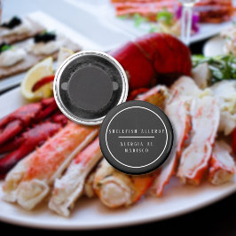 Zweisprachige Allergie gegen Schalentiere Magnet