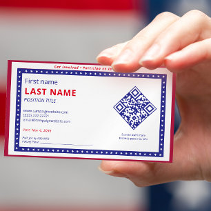 Zweisprachige Kampagne Wähler Kontakt GOTV Info QR Magnetische Visitenkarte