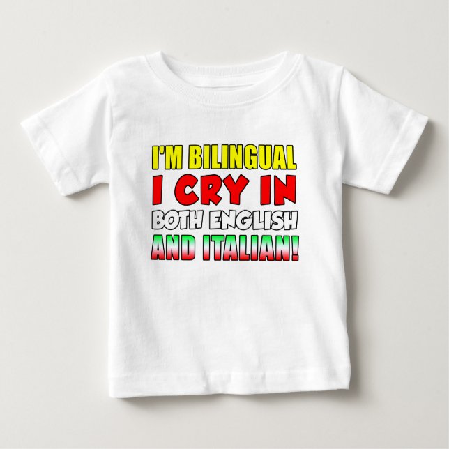 Zweisprachige Schrift auf Italienisch Baby T-shirt (Vorderseite)