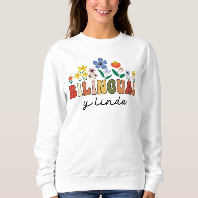 Zweisprachige Spanische Lehrerschule Funny Maestra Sweatshirt (Vorderseite)