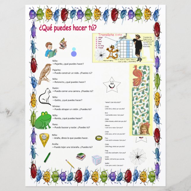 Zweisprachige Tätigkeiten für Kinder (Vorderseite)