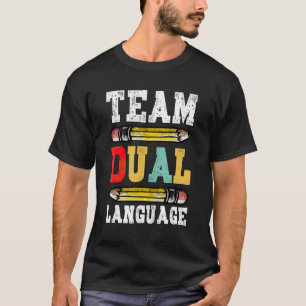 Zweisprachiger Lehrer des Teams zurück zum Schulte T-Shirt