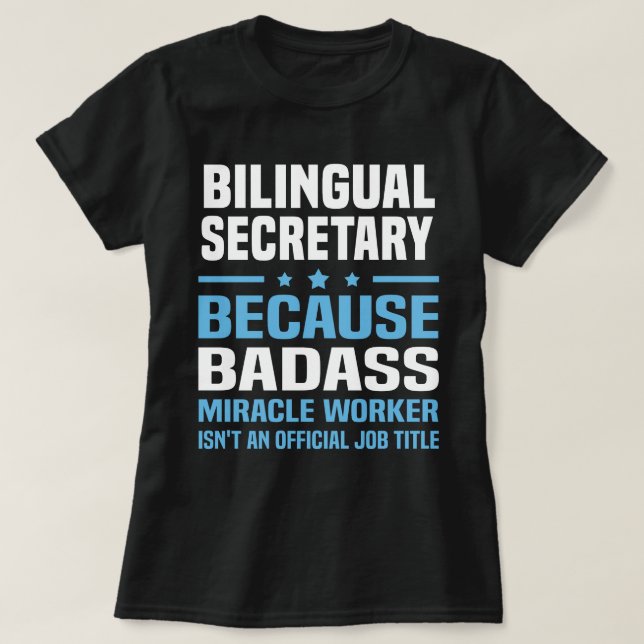 Zweisprachiger Sekretär T-Shirt (Design vorne)