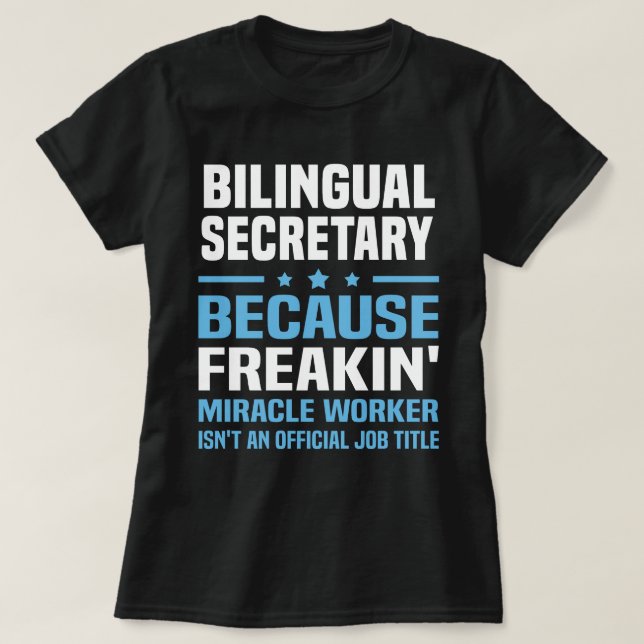 Zweisprachiger Sekretär T-Shirt (Design vorne)