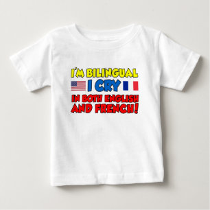 Zweisprachiges Schrei-Englisch und Franzosen Baby T-shirt
