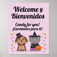 Zweisprachiges Spanisch-Englisch Halloween-Zeichen