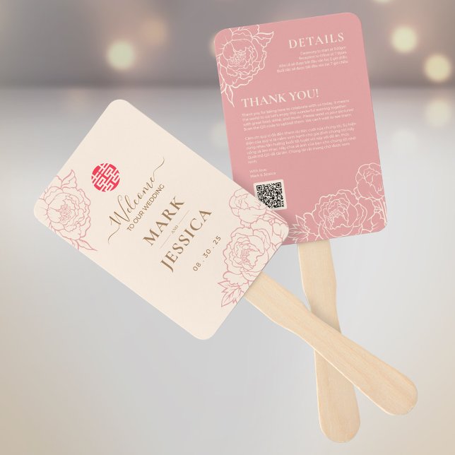 Zweisprachiges vietnamesisches Hochzeitsprogramm & Fächer (Von Creator hochgeladen)