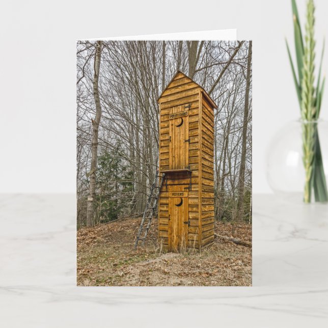 Zweistöckiges Outhouse für Wähler und Politiker Karte (Vorderseite)