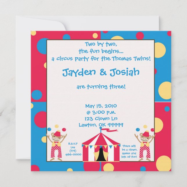 zweitägig. Zwei mal zwei beginnt der Spaß.. Einladung (Vorderseite)