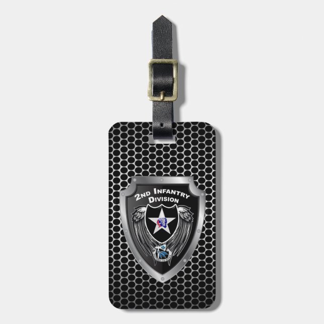 Zweite Abteilung Infanterie "Indianhead Division" Gepäckanhänger (Vorderseite vertikal)