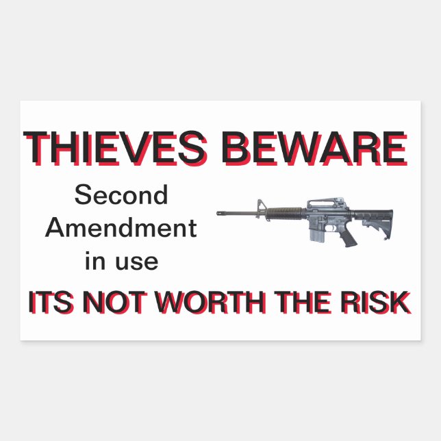 Zweite Änderung Colt AR-15-Sicherheitsticker Rechteckiger Aufkleber (Vorderseite)