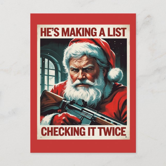 Zweite Änderung der Santa Card | Gun Rights Weihna Postkarte (Vorderseite)