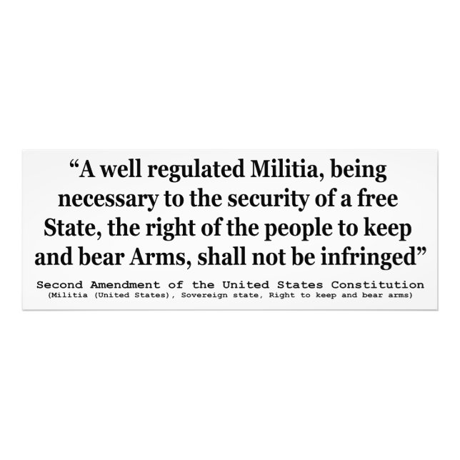 Zweite Änderung der Verfassung der Vereinten Staat Fotodruck (Vorne)