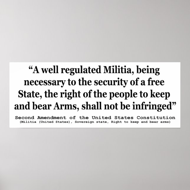 Zweite Änderung der Verfassung der Vereinten Staat Poster (Vorne)