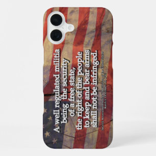 Zweite Änderung Typografie Rustikale US-Flagge iPhone 16 Plus Hülle