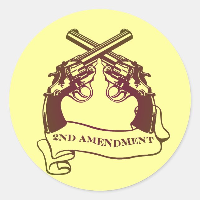 Zweite Änderung: Waffenkleber Runder Aufkleber (Vorderseite)