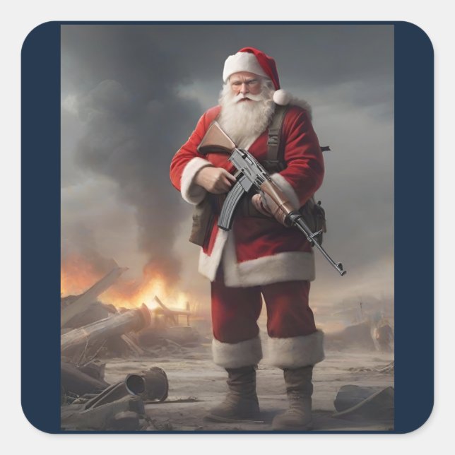 Zweite Änderung Weihnachten Quadratischer Aufkleber (Vorderseite)