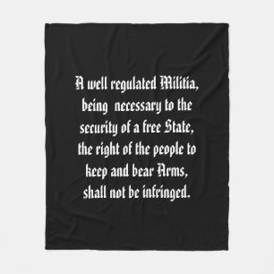 Zweite Änderungs-umfassendes Schwarzes Fleecedecke