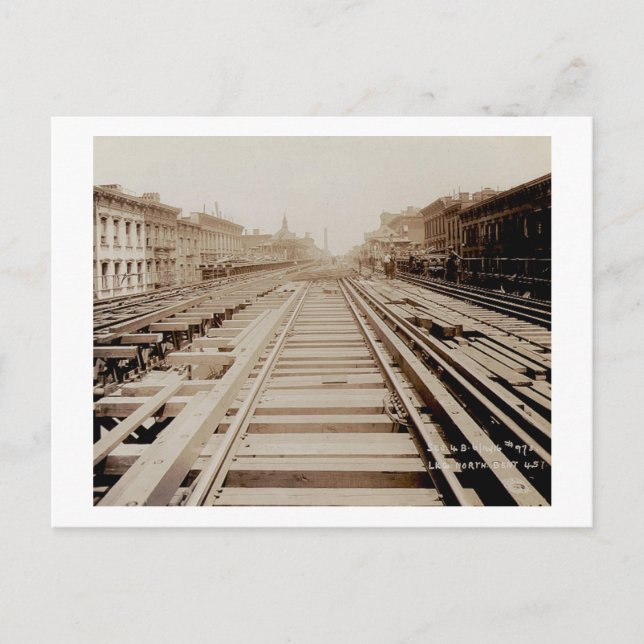 Zweite Ave View North von 56th Street NYC Rails Postkarte (Vorderseite)