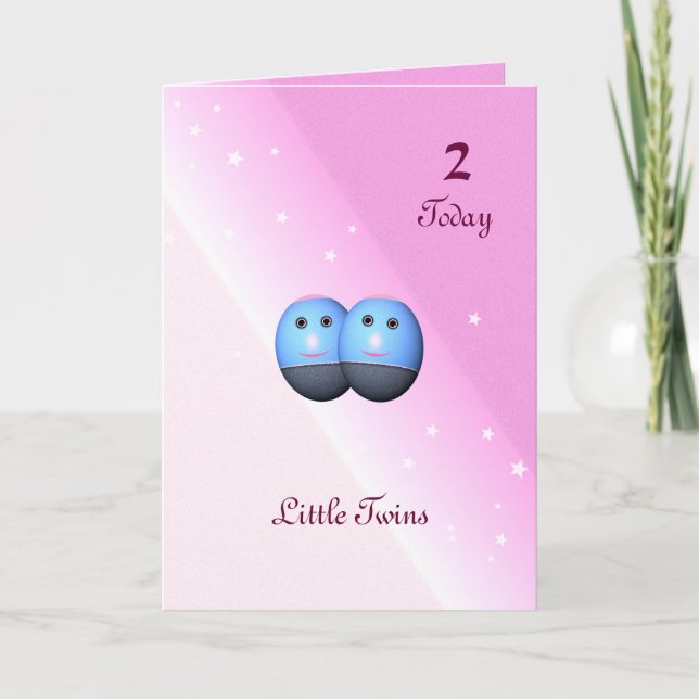 Zweite Geburtstagskarte für zwei Mädchen Karte (Vorderseite)