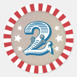 Zweite Geburtstagsmarke "Themed Carnival" zwei Runder Aufkleber