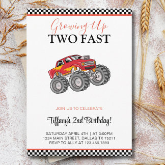 Zweite Geburtstagsparty Cars Party Zwei Schnelle Einladung