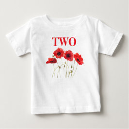 Zweite Geburtstagsparty Poppies Baby Girl T-shirt