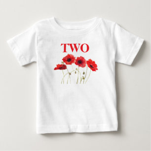 Zweite Geburtstagsparty Poppies Baby Girl T-shirt