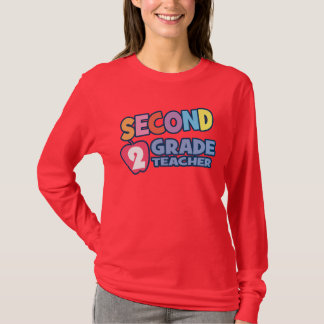 Zweite Grad-Lehrer-Damen-langes Hülsen-T-Shirt T-Shirt