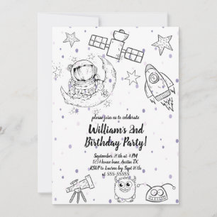 Zweite Hälfte des Mond- und Sternenastronauten zum Einladung