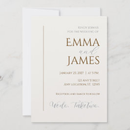 Zweite Hochzeitseinladung. Modern minimalistisch Einladung