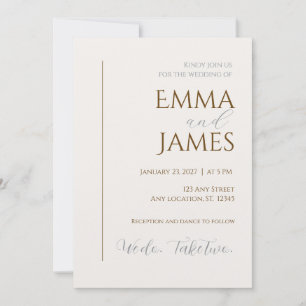 Zweite Hochzeitseinladung. Modern minimalistisch Einladung