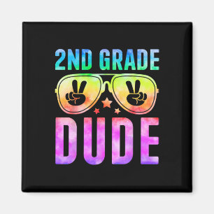 Zweite Klasse Cooler Typ Tie Dye Zurück zur Schule Magnet