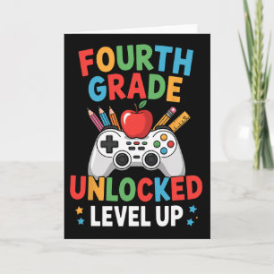 Zweite Klasse freigeschaltet Lustiger Gamer-Jungen Karte
