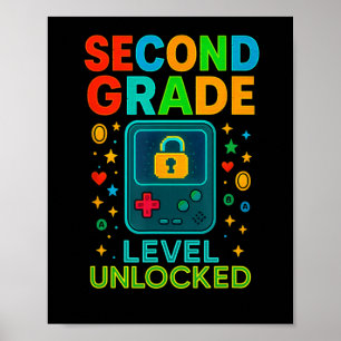 Zweite Klasse freigeschalteter Gamer Ck Zur Schule Poster