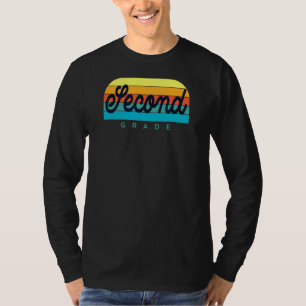 Zweite Klasse Lehrer 2. Klasse Retro Rainbow Zurüc T-Shirt