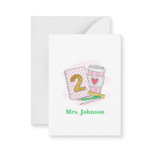 Zweite Klasse Lehrer Pink Notebook-Kaffee