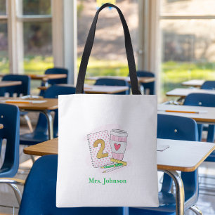Zweite Klasse Lehrer Pink Preppy Notebook-Kaffee