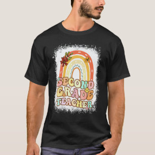 Zweite Klasse Regenbogen Gebleicht Retro Zurück zu T-Shirt